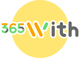 노란 동그라미 위에 올려진 365With 로고