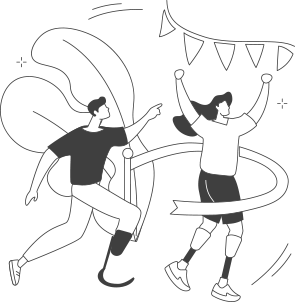 달려나가 성취하는 장애인 이미지